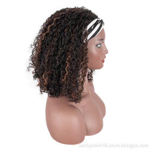 13 inches classic brown Rebecca  fashion brand wholesale price  kinky curly braids synthetic hair headband wig for balck woman